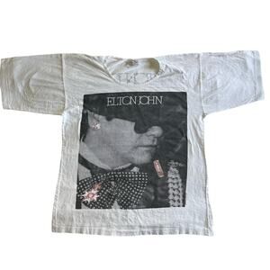 1986 Elton John World Tour T-Shirt | Paper-Thin Vintage Band Tee | Size L